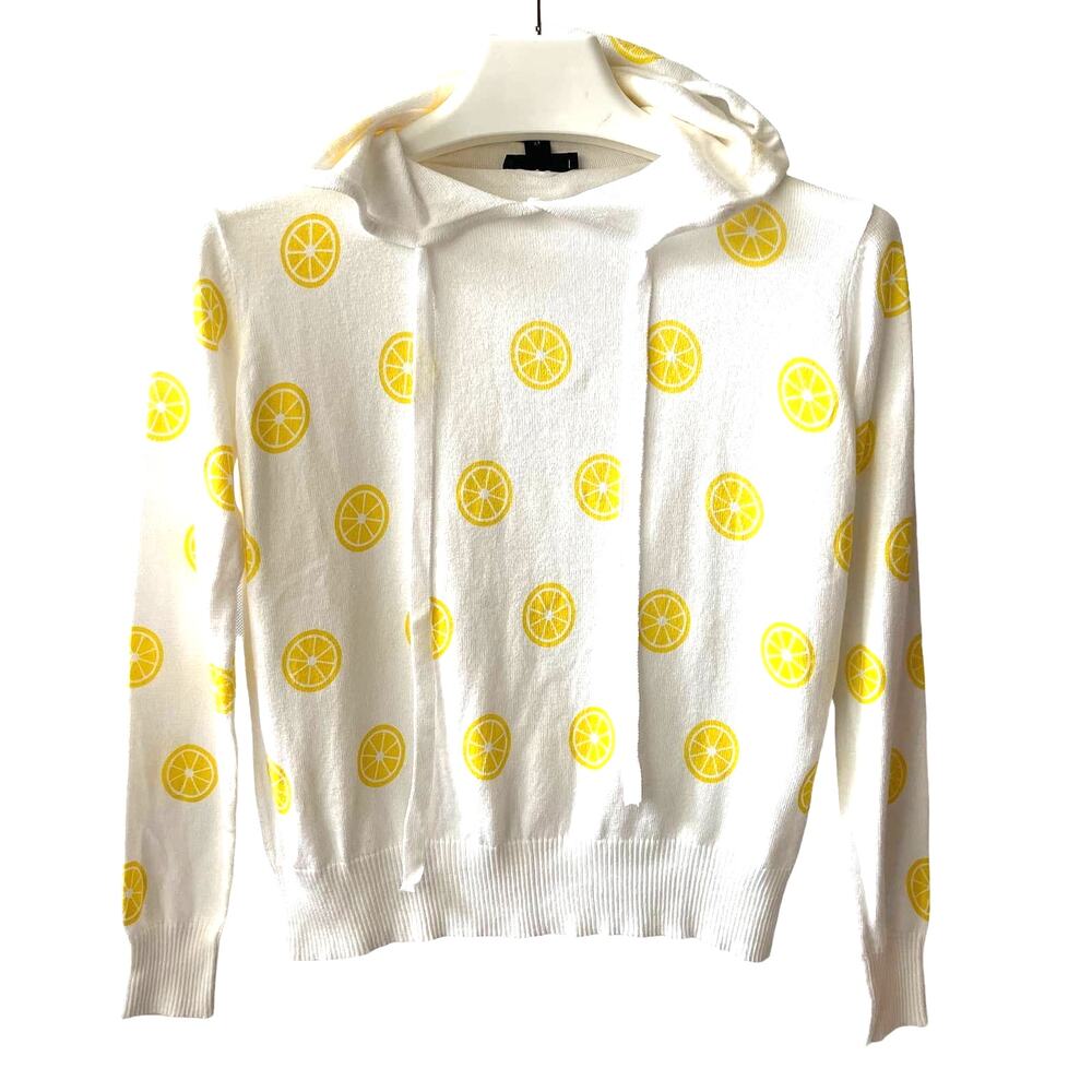 AQUA If Life Gives You Lemon Slices Hooded Sweater Size S  NWT